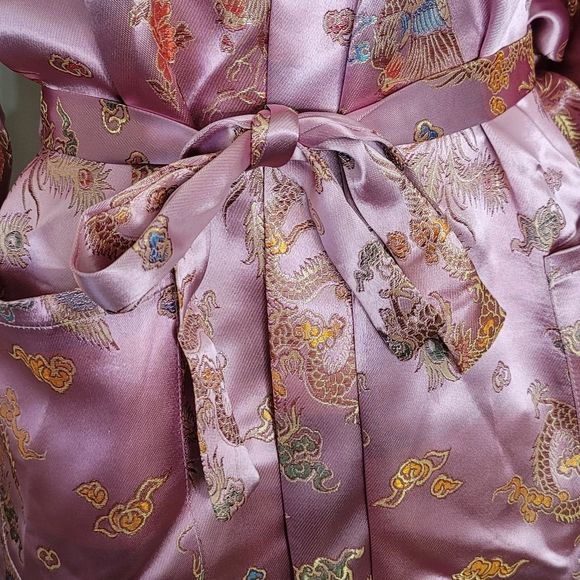 Lotus Women's Pink "Silk" Robe, Sz. Med - Picture 5 of 8
